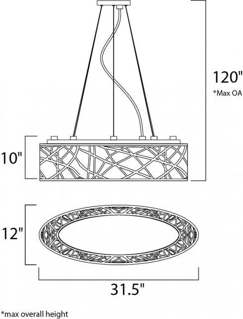 ET2 Inca Linear Pendant Model: E21310-10PC