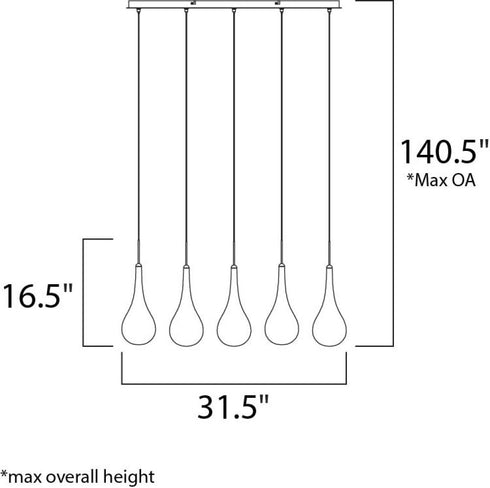 ET2 Larmes LED Linear Pendant Model: E23125-18PC