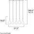 ET2 Larmes LED Linear Pendant Model: E23125-18PC
