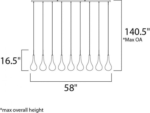 ET2 Larmes LED Linear Pendant Model: E23129-18PC
