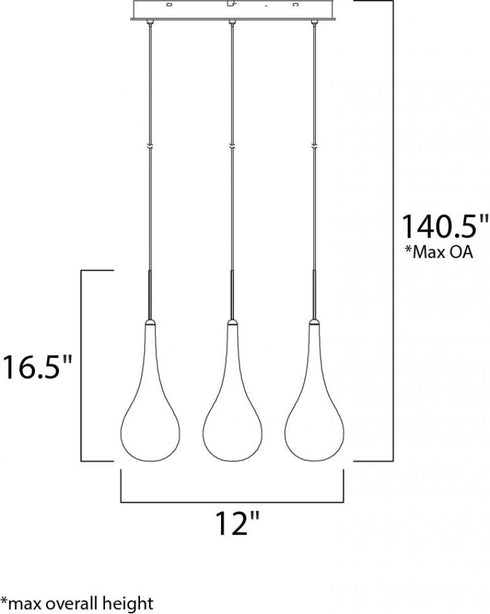 ET2 Larmes LED Single Pendant Model: E20516-18PC