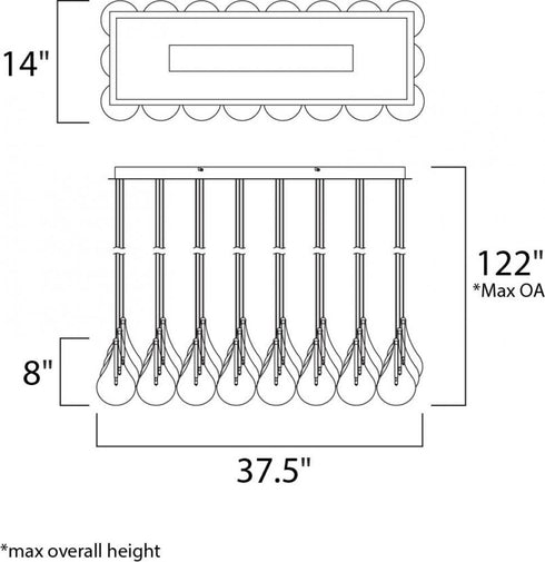ET2 Larmes Linear Pendant Model: E20118-18