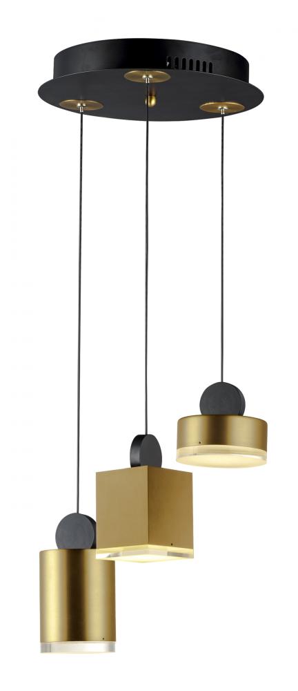 ET2 Nob Multi Light Pendant Model: E20863-75BKGLD