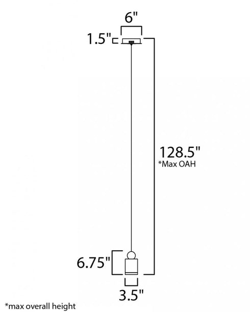 ET2 Nob Single Pendant Model: E20860-75BKGLD