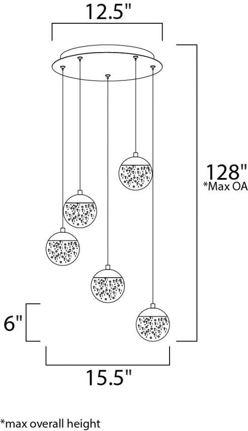 ET2 Orb II Multi Light Pendant Model: E24264-91PC