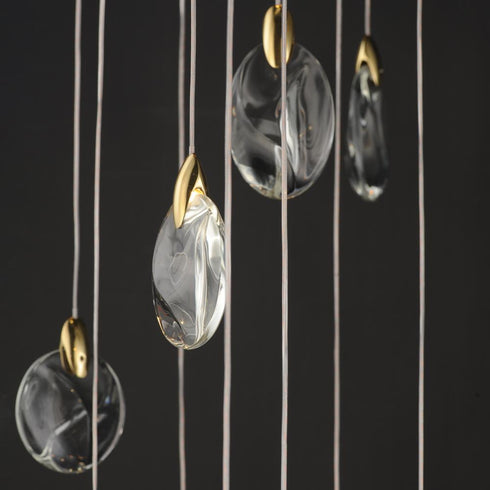 ET2 Pebble Multi Tier Chandelier in Black / Polished Gold Finish Model: E11070-122BKPG