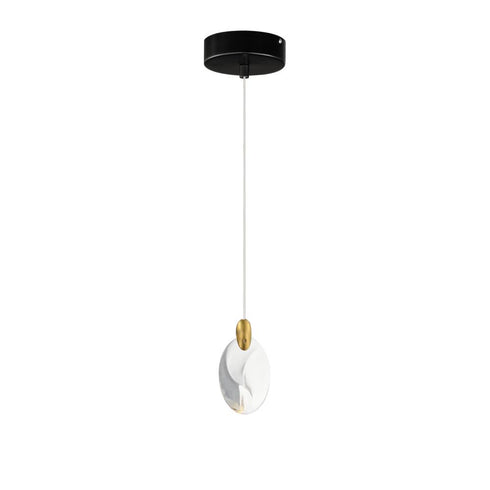 ET2 Pebble Single Pendant in Black / Polished Gold Finish Model: E11071-122BKPG