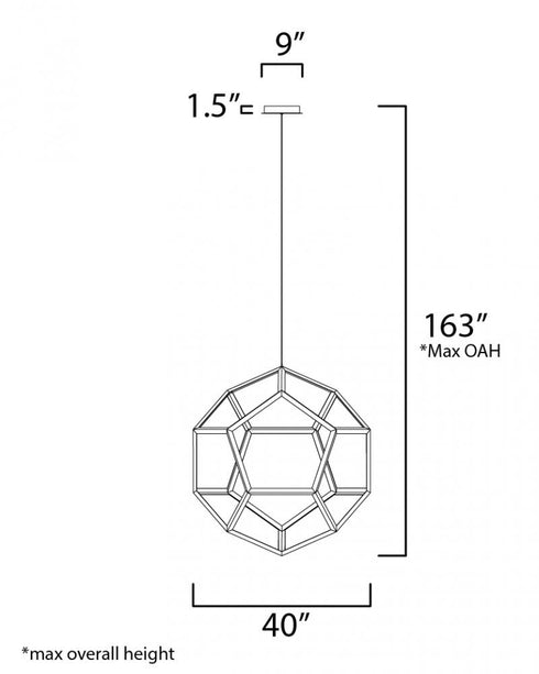 ET2 Penta Single Pendant Model: E25108-BK