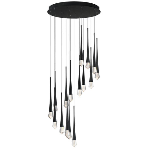 ET2 Pierce Multi Light Pendant in Black Finish Model: E24230-122BK