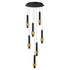 ET2 Reveal Multi Light Pendant in Black / Gold Finish Model: E24757-BKGLD