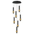 ET2 Reveal Multi Light Pendant in Black / Gold Finish Model: E24757-BKGLD