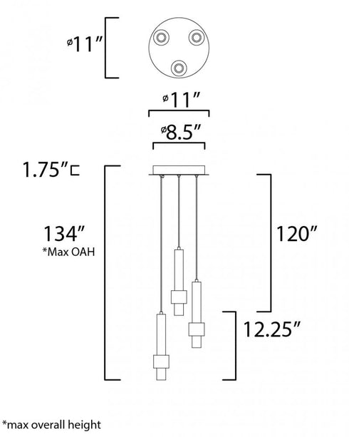 ET2 Reveal Multi Light Pendant Model: E24753-SNSBR