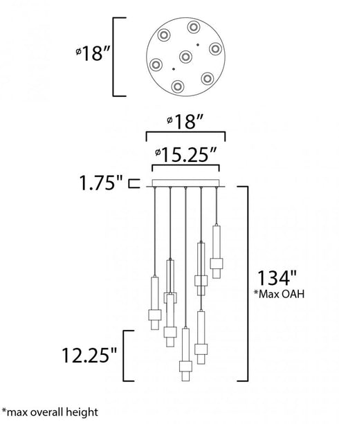 ET2 Reveal Multi Light Pendant Model: E24757-SNSBR
