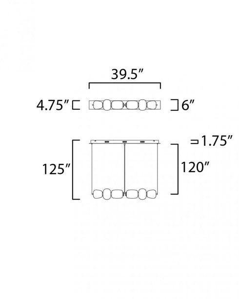ET2 Soji Linear Pendant Model: E25068-92BKGLD