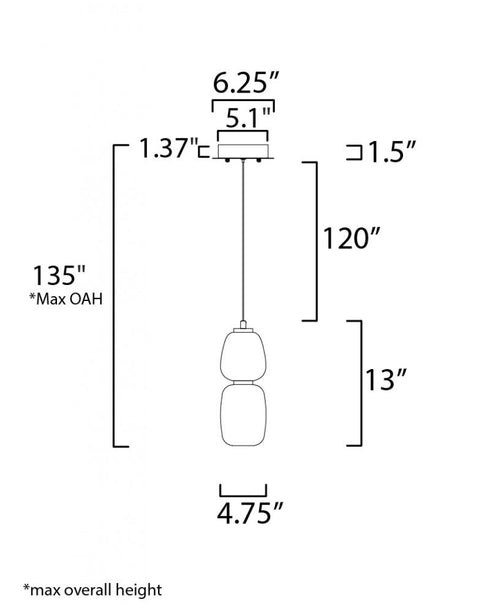 ET2 Soji Single Pendant Model: E25066-92BKGLD