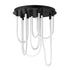 ET2 Solar Powered Soleil Flush Mount Chandelier in Black Finish Model: E24987-BK