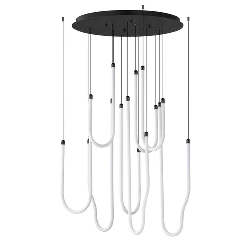 ET2 Solar Powered Soleil Multi Light Pendant in Black Finish Model: E24988-BK