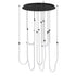 ET2 Solar Powered Soleil Multi Light Pendant in Black Finish Model: E24988-BK