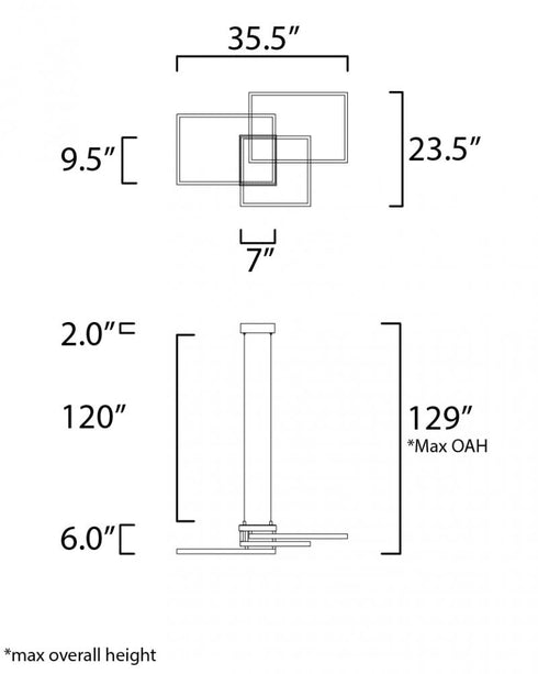 ET2 Traverse LED Multi Light Pendant Model: E21515-BK