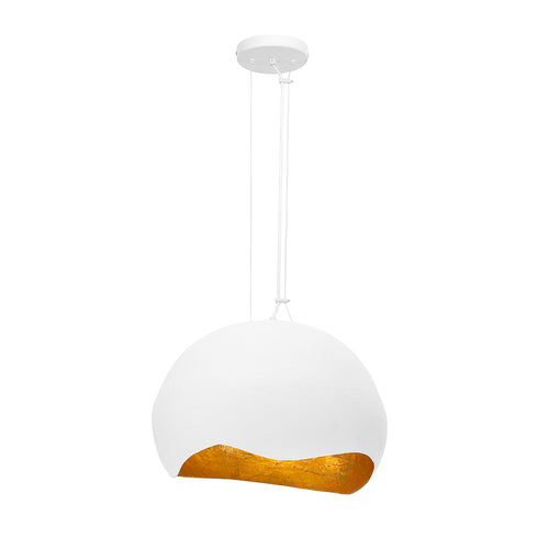Eurofase Baleia 2 Light Pendant in White and Gold Foil Model: 46440-020