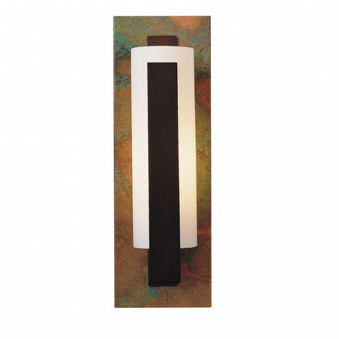 Hubbardton Forge 1 Light Forged Vertical Bar Sconce Cherry or Copper Backplate in Bronze Finish Model: 217186-SKT-05-CH-GG0065