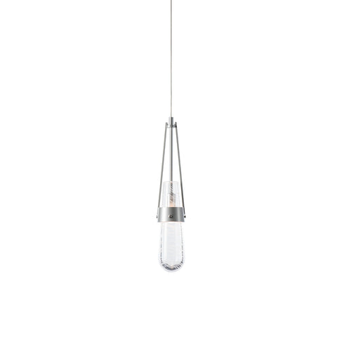 Hubbardton Forge 1 Light Link Blown Glass Low Voltage Mini Pendant in Vintage Platinum Finish Model: 161042-SKT-STND-82-YG0434