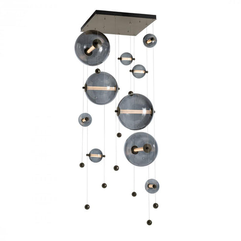 Hubbardton Forge Abacus 10 Light Square LED Pendant Model: 139051-LED-STND-20-GG0694