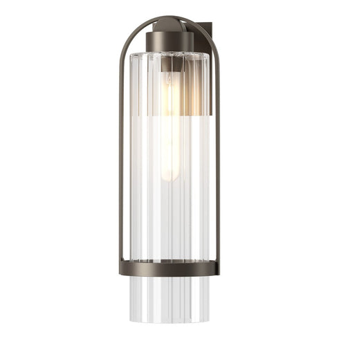 Hubbardton Forge Alcove Large Outdoor Sconce in Coastal Oil Rubbed Bronze Finish Model: 302557-SKT-14-FD0743