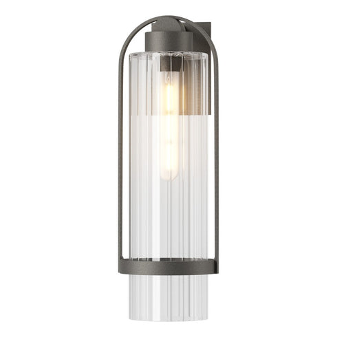 Hubbardton Forge Alcove Large Outdoor Sconce in Coastal Oil Rubbed Bronze Finish Model: 302557-SKT-14-FD0743