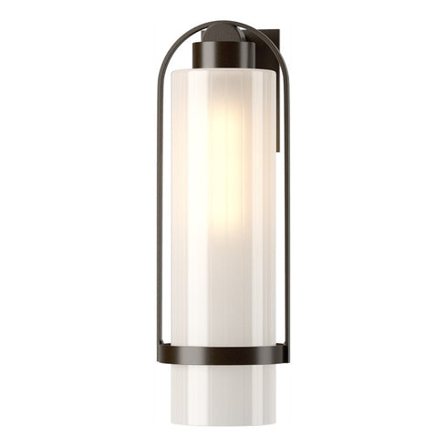 Hubbardton Forge Alcove Large Outdoor Sconce in Coastal Oil Rubbed Bronze Finish Model: 302557-SKT-14-FD0743