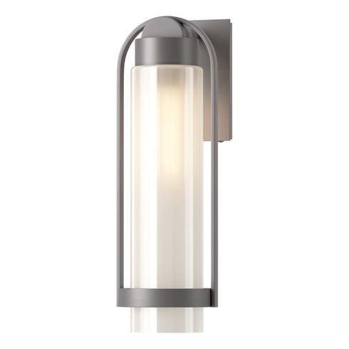 Hubbardton Forge Alcove Medium Outdoor Sconce in Coastal Oil Rubbed Bronze Finish Model: 302556-SKT-14-FD0742