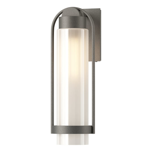 Hubbardton Forge Alcove Medium Outdoor Sconce in Coastal Oil Rubbed Bronze Finish Model: 302556-SKT-14-FD0742