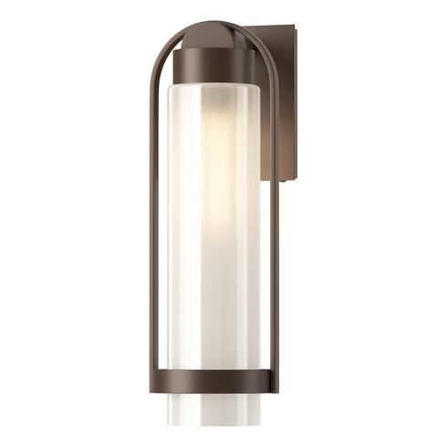 Hubbardton Forge Alcove Medium Outdoor Sconce in Coastal Oil Rubbed Bronze Finish Model: 302556-SKT-14-FD0742
