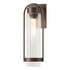 Hubbardton Forge Alcove Medium Outdoor Sconce in Coastal Oil Rubbed Bronze Finish Model: 302556-SKT-14-FD0742