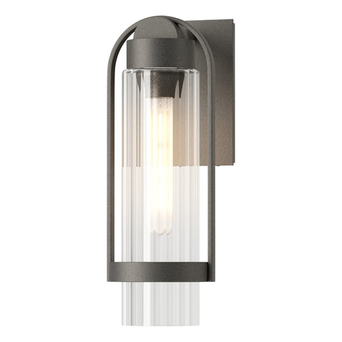 Hubbardton Forge Alcove Small Outdoor Sconce in Coastal Oil Rubbed Bronze Finish Model: 302555-SKT-14-FD0741