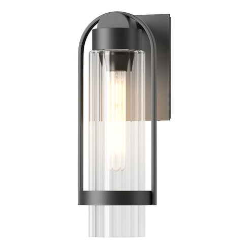 Hubbardton Forge Alcove Small Outdoor Sconce in Coastal Oil Rubbed Bronze Finish Model: 302555-SKT-14-FD0741