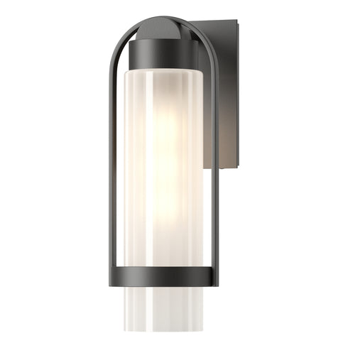 Hubbardton Forge Alcove Small Outdoor Sconce in Coastal Oil Rubbed Bronze Finish Model: 302555-SKT-14-FD0741