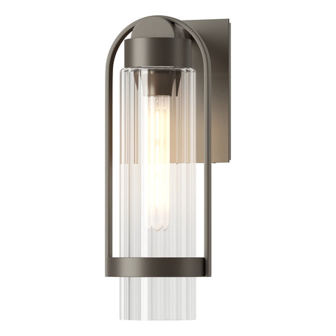 Hubbardton Forge Alcove Small Outdoor Sconce in Coastal Oil Rubbed Bronze Finish Model: 302555-SKT-14-FD0741