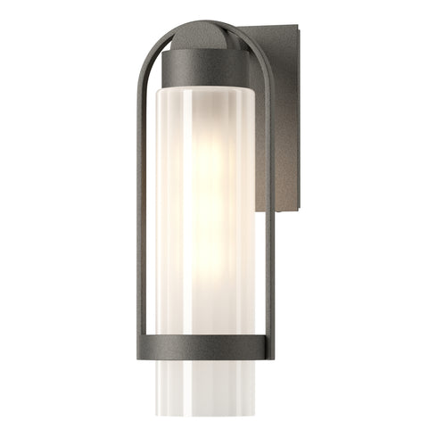 Hubbardton Forge Alcove Small Outdoor Sconce in Coastal Oil Rubbed Bronze Finish Model: 302555-SKT-14-FD0741