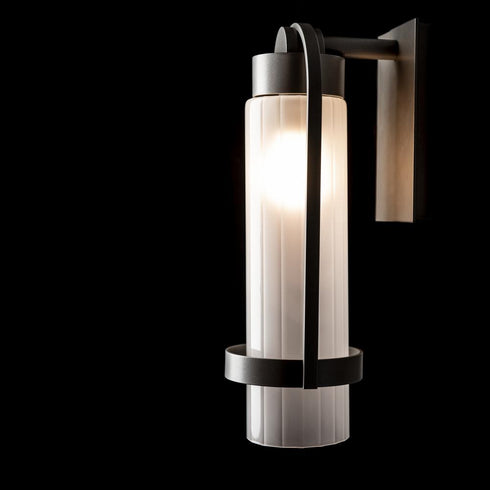 Hubbardton Forge Alcove Small Outdoor Sconce in Coastal Oil Rubbed Bronze Finish Model: 302555-SKT-14-FD0741