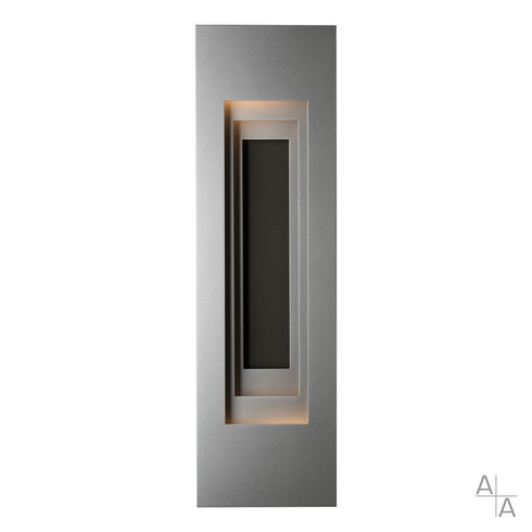 Hubbardton Forge Art + Alchemy Procession Small Outdoor Sconce in Coastal Burnished Steel Finish Model: 403052-SKT-78-80