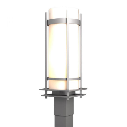 Hubbardton Forge Banded Outdoor Post Light in Coastal Oil Rubbed Bronze Finish Model: 345895-SKT-14-GG0040