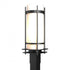 Hubbardton Forge Banded Outdoor Post Light in Coastal Oil Rubbed Bronze Finish Model: 345895-SKT-14-GG0040