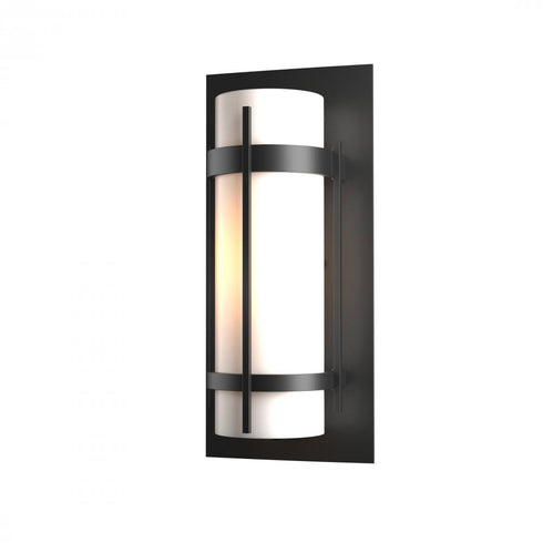 Hubbardton Forge Banded Outdoor Sconce in Coastal Oil Rubbed Bronze Finish Model: 305893-SKT-14-GG0034