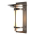Hubbardton Forge Banded with Top Plate Outdoor Sconce in Coastal Oil Rubbed Bronze Finish Model: 305993-SKT-14-GG0034