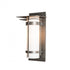 Hubbardton Forge Banded with Top Plate Outdoor Sconce in Coastal Oil Rubbed Bronze Finish Model: 305993-SKT-14-GG0034