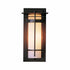Hubbardton Forge Banded with Top Plate Small Outdoor Sconce in Coastal Oil Rubbed Bronze Finish Model: 305992-SKT-14-GG0066