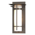 Hubbardton Forge Banded with Top Plate Small Outdoor Sconce in Coastal Oil Rubbed Bronze Finish Model: 305992-SKT-14-GG0066