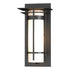 Hubbardton Forge Banded with Top Plate Small Outdoor Sconce in Coastal Oil Rubbed Bronze Finish Model: 305992-SKT-14-GG0066