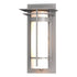 Hubbardton Forge Banded with Top Plate Small Outdoor Sconce in Coastal Oil Rubbed Bronze Finish Model: 305992-SKT-14-GG0066